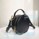 Newest Copy Michael Kors Delaney Round Style Black Genuine Leather Bag